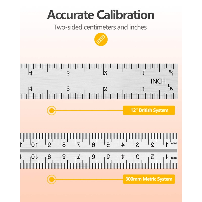 Combination Square, Set Square Engineers Square 12Inch/300mm Stainless Steel Ruler,