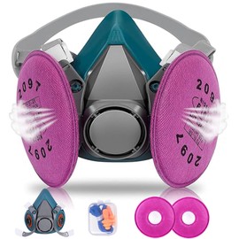 vvuvnem Respirator Mask with 2097 Filters, Reusable Respirator Mask for Resin, Chemical, Spraying Paint, Cleaning, Spraying, etc