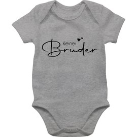 Shirtracer - Baby Bodysuit Boy Girl - Little Brother - Little Brother, 3 mottled grey