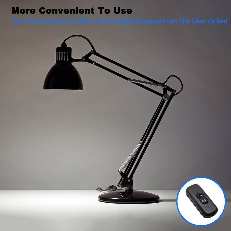 ALEOED Black Inline Cord Switch AC 250V 6A On-Off DPST