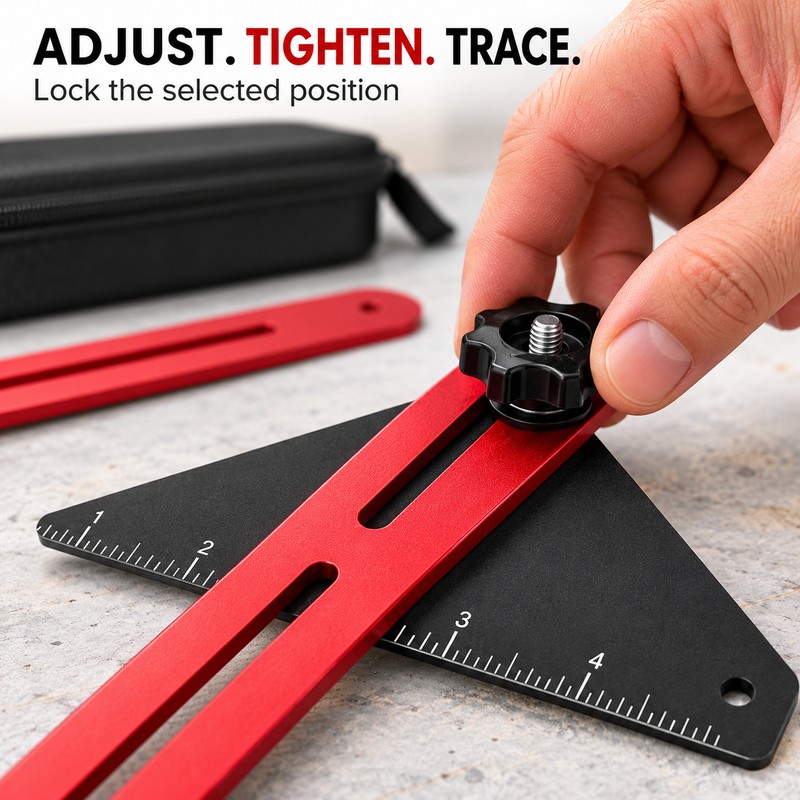 Adjustable Stair Tread Template Tool, 10.2–60 Inch Aluminum Measuring Jig