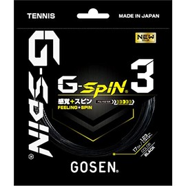 GOSEN GOSEN Tennis String G-SPIN3 17 GE-SPIN3 17 TSGS31 BLACK (BK)