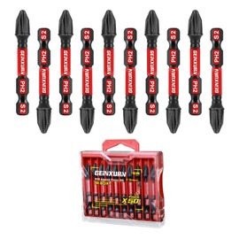 Geinxurn Impact Tough 2 in. #2 Phillips Screwdriver Bits Set,10 Pack Magnetic S2 Steel PH2 Power Driver Bits with Storage M-Box