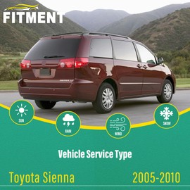 26" 19" 16" Windshield Wiper Blades Replacement for Toyota Sienna 2005 2006 2007 2008 2009 2010 Premium All Weather Front Rear Wipers Set - OEM Quality (Pack of 3)