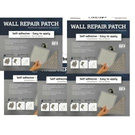Saint Gobian ADFORS America (5) Lot of 5 Self-Adhesive Dry Wall Repair Patch Kits ~ 8" x 8" ~ Aluminum