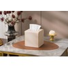 Ukwell Square Tissue Box Cover Linen-Textured Faux Leather Tissue Holder