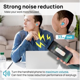 Ear Plugs for Sleeping Noise Cancelling, 10 Pairs Reusable Earplugs for Sleeping, Concert, Travel, Work,Snoring, 33dB Highest SNR (10 colors12)