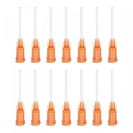 uxcell 50 Pcs 15G Plastic Dispensing Needles, 1" PP Glue Needle Tube Blunt Luer Lock Tips with PP Flexible Needle for Liquid Glue Gun, Amber
