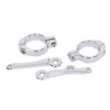 Motorcycle Headlight Mounting Bracket 39 to 41mm Bright Silver Surface