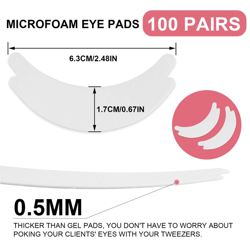 Pretty memory 100 Pairs Foam Eye Pads for Lash Extensions,