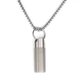Haxtec Small Pill Box Titanium Pill Fob Necklace Nitro Mini Waterproof Pill H