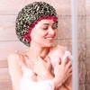 Premium Double Layer Waterproof Shower Cap Set (Pack of 4)