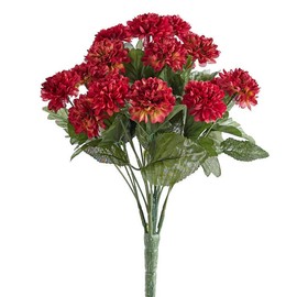 Factory Direct Craft Burgundy Artificial Marigold Silk Flower Bush | Thanksgiving and Fall Harvest Floral Arrangments | Size: 14" H…