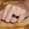 Reseldda 8mm Black Synthetic Ruby Tungsten Wedding Bands for Men