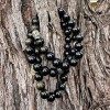 Rainbow Mictlan Tetl Rainbow Golden Obsidian Gemstone Bracelet 10mm Skull.