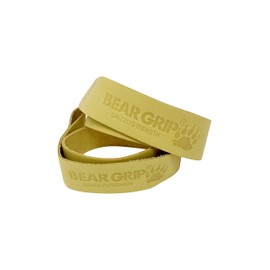 BEAR GRIP - Leather Weight Lifting Straps for Gym, Bodybuilding, Powerlifting, Crossfit and more (Camel, Non-Padded)