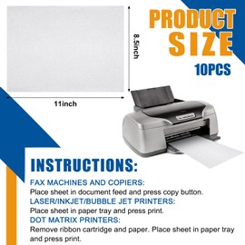 Fuyoooo 10 Pcs Printer Cleaning Sheet Scanner Cleaning Sheets Laser Printer Paper Shredder 8.5 x 11 Inches Copier Fax