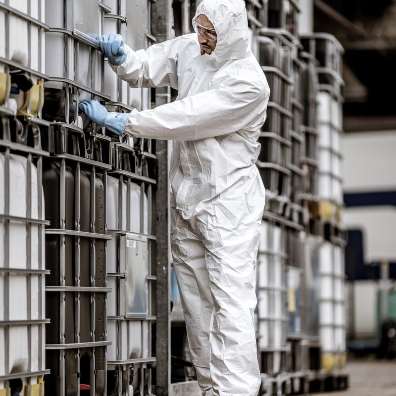 Nitras Men's Protective Overalls, White