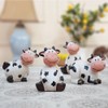 Cute Mini Cattle Cow Figurines Resin Statue Animal Model Desktop