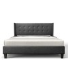 BONSOIR Queen Size Dark Grey Bed Frame Upholstered Traditional Low