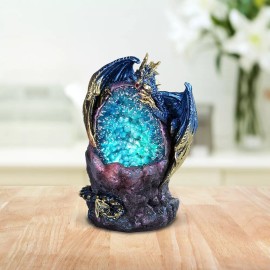 Blue Dragon Faux Crystal Statue 5"H Fantasy Collectible Figurine Room Decor