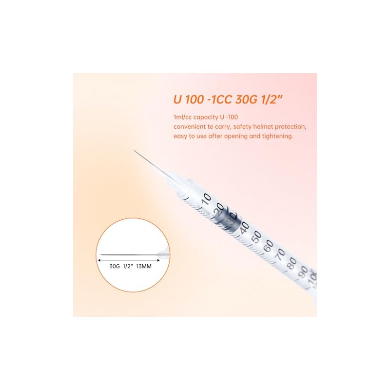 Herramienta desechable de 1 ml/cc, 30 g de 1/2 pulgada,