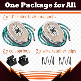 AuraWINS Electric Trailer Brake Magnet Kit for 10" x2-1/4 Electric Trailer Brake Assembly Fits 3500 lbs 10" Electric Brakes Assembly with Retainer Clips and Coil Springs