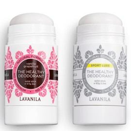Lavanila Aluminum Free Natural Deodorant for Girls, Vanilla Grapefruit + Sport Luxe (2oz Each) - The Healthy Deodorant - Solid Stick, Vegan