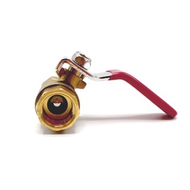 3/8" Brass Ball Valve, 2PCS Female Threaded NPT Connector, Lead-Free Full Port Forged Brass Ball Valve for Water and Oil，150 PSI WSP / 600 PSI WOG