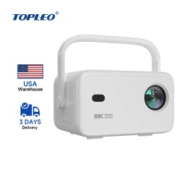 Topleo Auto Focus Correction Android 14 Projector for Home Entertainment 1080P Portable Smart Projectorcolor: White, accessories: Bag