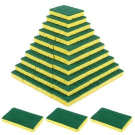 LOLA Cellulose Sponge & Scourer, 144 Pack, Heavy Duty, Dual Purpose Super Absorbent Dish Cleaning Scrubber