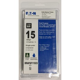 Eaton BRAFGF115CS 15 AMP Type BR Dual Purpose Arc Fault/Ground Fault Breaker