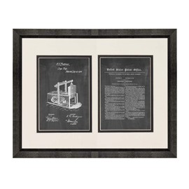 Improvement In Mouse-traps Patent Art Chalkboard Print in a Beveled Black Wood Frame with a Double Mat (18" x 24") M11877