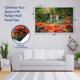 PINWELIFE® Wall Art Acoustic Panels, Sound Proof Absorbing Panels for Home/Office, Decorative Absorbing Dampening, Noise and Echo Cancelling (48"x32", Autumn Foliage)