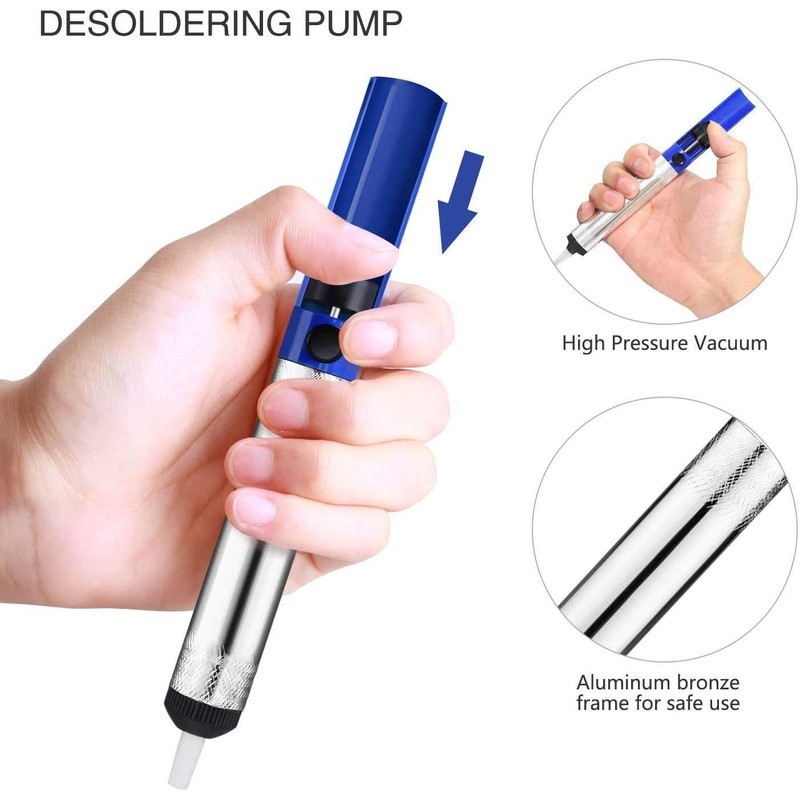 Tabiger 5-in-1 Desoldering Pump & Solder Wick, Solder Removal Tool