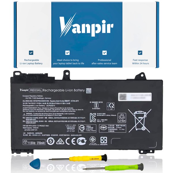 Vanpir RE03XL L32656-005 Laptop Battery for HP ProBook 430 440