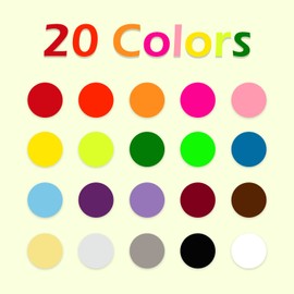 Modixun 5280Pcs 13mm 1/2in Color Coding Dot Stickers, 20 Bright Colors Round Dot Coding Labels, Easy to Peel and Firm Circle Sorting Stickers for Office,Factory, 13mm, 1/2 in