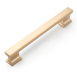 Amerdeco 20 Pack Brushed Brass Cabinet Pulls 5 Inch(128mm) Hole Center Gold Drawer Pulls Cabinet Hardware Kitchen Cabinet Handles for Bathroom Dresser Pulls ZH00013