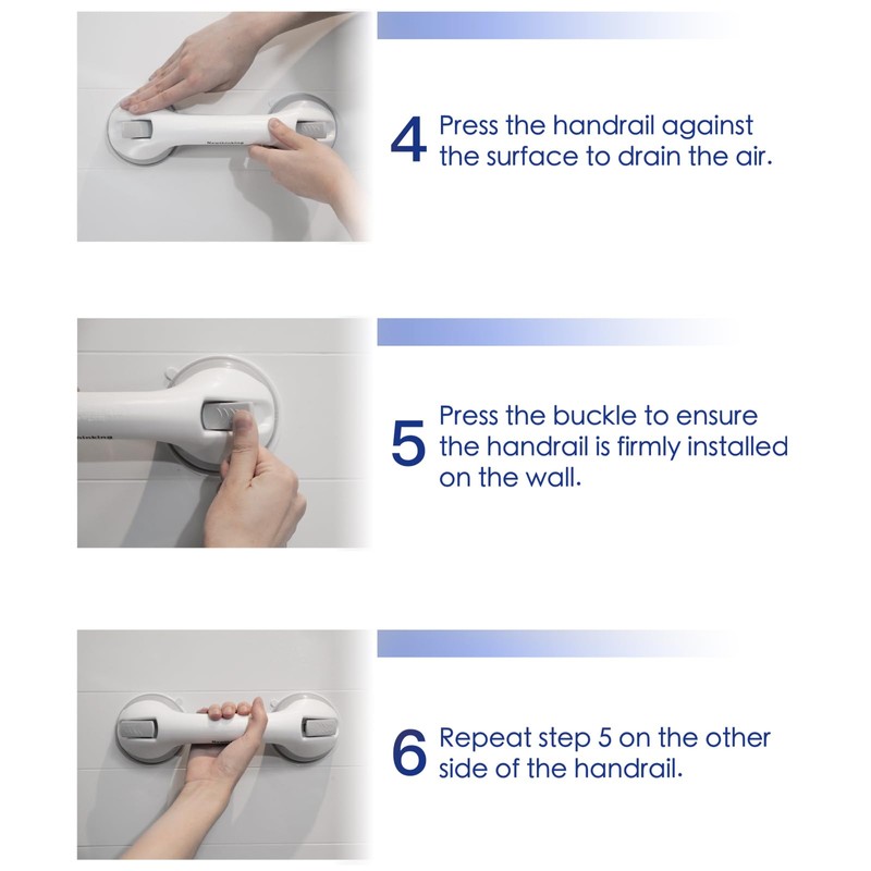 Newthinking Suction Bathroom Grab Rails, Hand Rail for Disabled, Portable