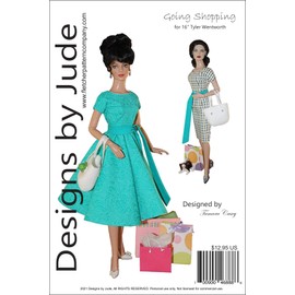 Designs by Jude Going Shopping Doll Clothes Sewing Pattern for 16" Tyler Wentworth Dolls