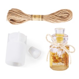 Cheriswelry Small Bottle Molds Resin Wishing Bottle Molds 3D Pendants Silicone Casting Molds Jar Resin Molds with Jute Cord 50x32x32mm for Epoxy Crafts Decor Jewelry Making