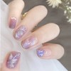 HAPVITAL 24-Piece Set, Nail Tips, Short, Spring and Summer Trend,