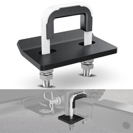 Nilight Trailer Hitch Tightener for 2 Inch Trailers Hitches Mount Anti Rattle Heavy Duty Steel with Rubber Cover White U Bolt Matte Black Plate Electrophoresis Anti-Rust Triple Protective