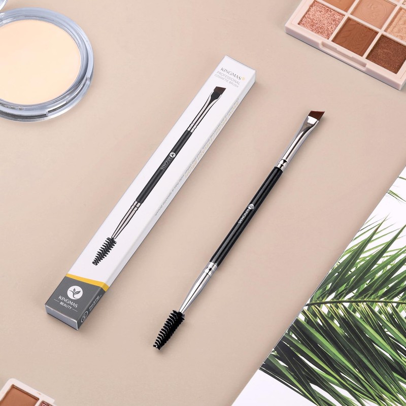 KINGMAS Eyebrow Brush Spoolie Professional Double-Ended Angled Eye Brow Brush
