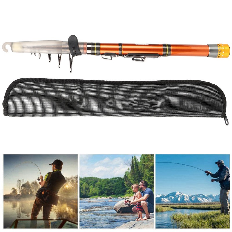 Carbon Fiber Hard Adjustable Mini Pocket Fishing Pole Mini Ultrashort