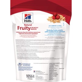 Hill's Natural Fruity Crunchy Snacks, All Life Stages, Great Taste, Dog Treats, Cranberries & Oatmeal, 8 oz Bag