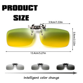 VIDSTW Pack of 2 Sunglasses Clip for Glasses Sunglasses Attachment for Glasses Sunglasses Clip Sunglasses Attachment for Glasses Wearers Clip on Sunglasses for Men and Women (2 Colours), Grey, Yellow