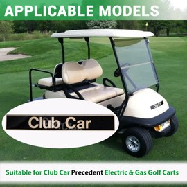 CartClan Golf Cart Emblem Stricker, Golf Cart Black Gold Decal Suitable for Club Car Precedent Golf Carts, Name Plate for Club Car Precedent Size 15.74" x 2.24", OEM#: 102502601/103816601