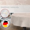 Japondi Beige Oval Fabric Tablecloth Cotton Polyester Fabric Washable Easy