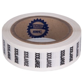 Clothing Size Strip Labels - 1.25" X 5" - 250 Strips Per Roll - Clear with Black and White Ink by Kenco (XXXL)